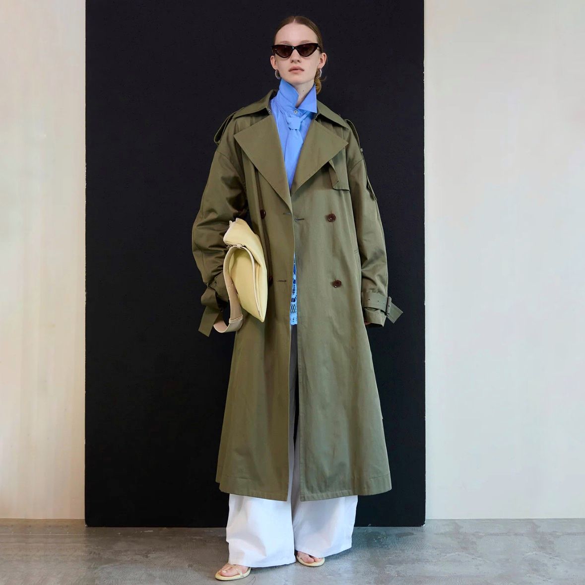 【残り一点】ドレープスカーフロングスカーフトレンチコート