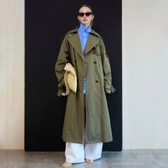 【残り一点】ドレープスカーフロングスカーフトレンチコート