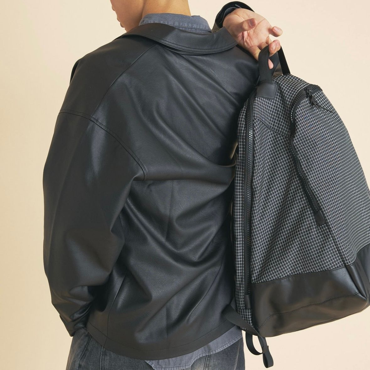 【残り一点】Synthetic Leather Half Coat