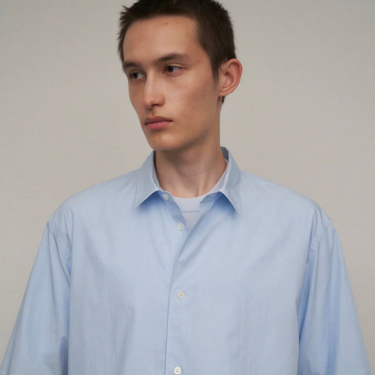 【残り一点】Shrink Cotton Lawn Oversized Half Sleeve Shirt