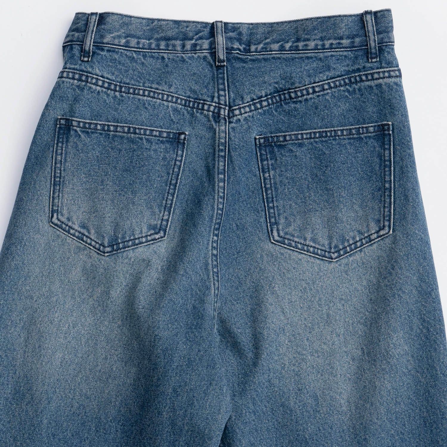 【残り一点】2way Asymmetry Tuck Denim