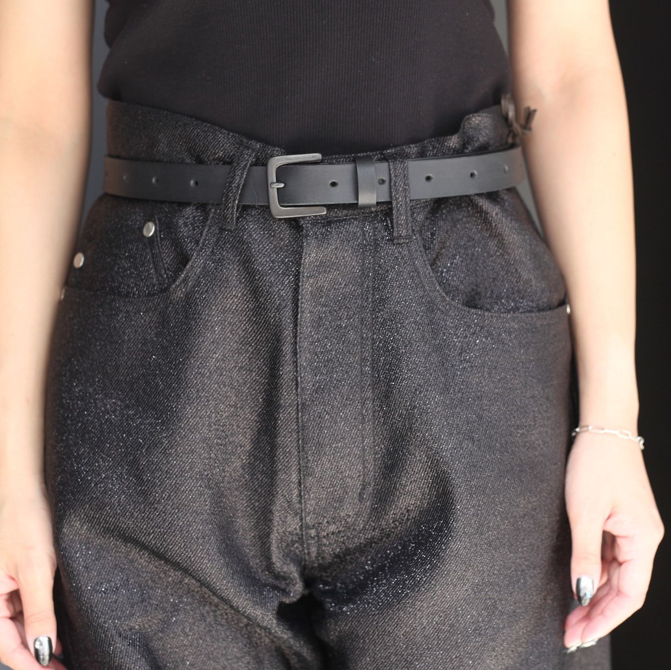 【残り一点】Glitter Twill 3D Twisted Wide Leg 5P Pants