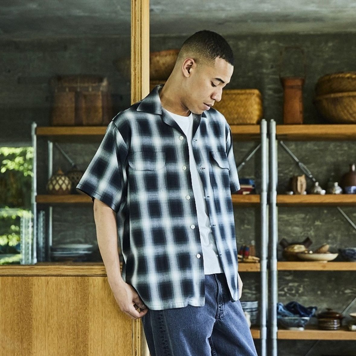 【残り一点】Ombre Check Short Sleeve Shirt