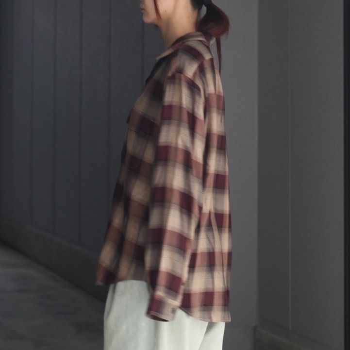 【残り一点】Plaid Open Collar Shirts