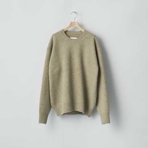 【再販売通知受付可能】Extra Fine Wool Warm Knit Crew Neck LS
