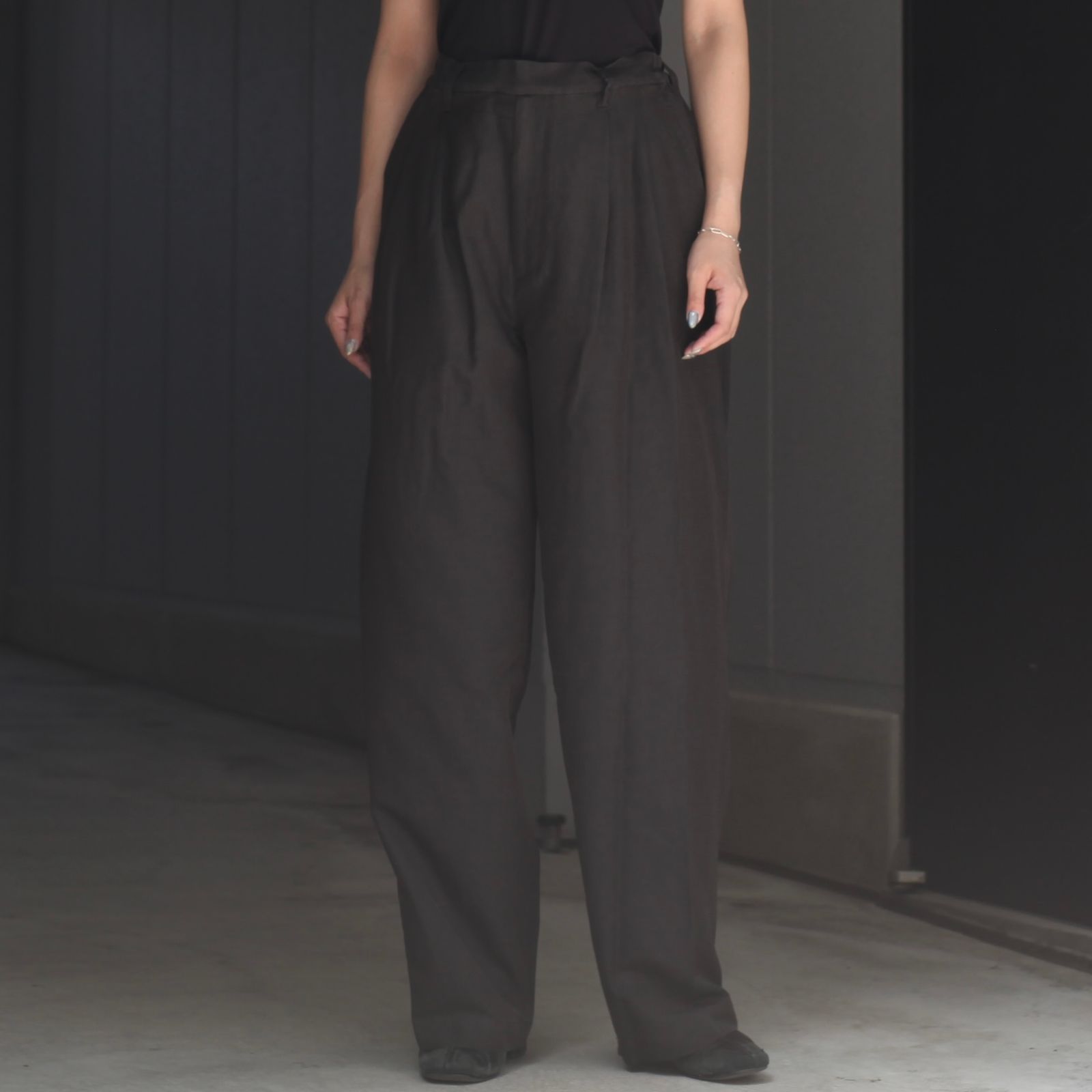 ssstein - 【残りわずか】Wool/Silk Wide Easy Trousers
