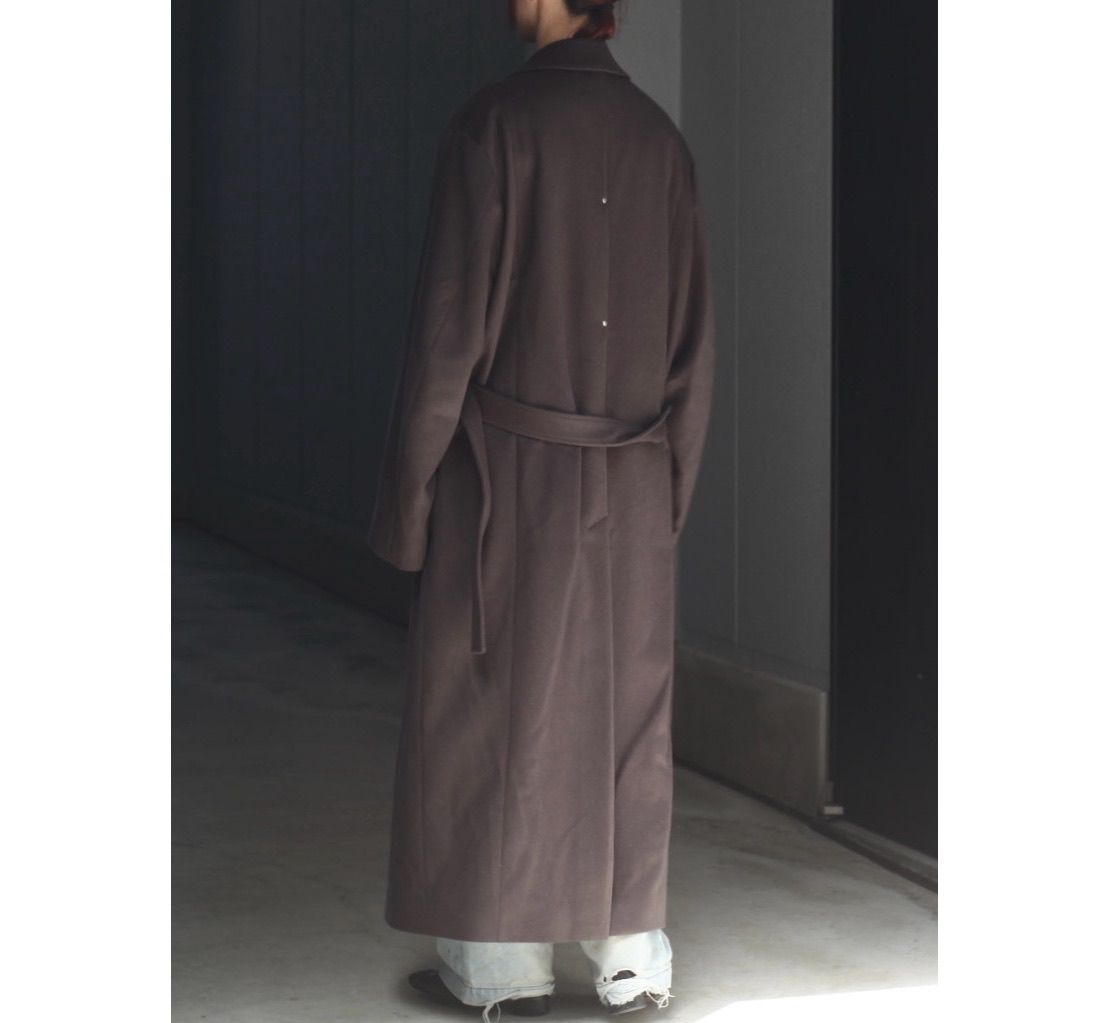 【残りわずか】Oversized Maxi Length Peak Lapel Coat(WOOL/CASHMERE)
