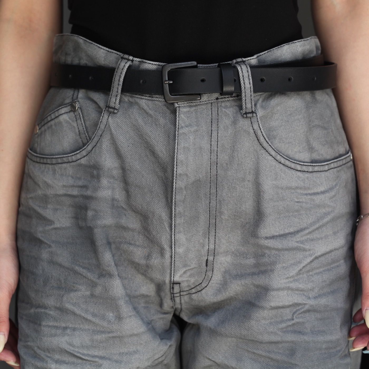 【残りわずか】3D Twisted Wide Leg Jeans