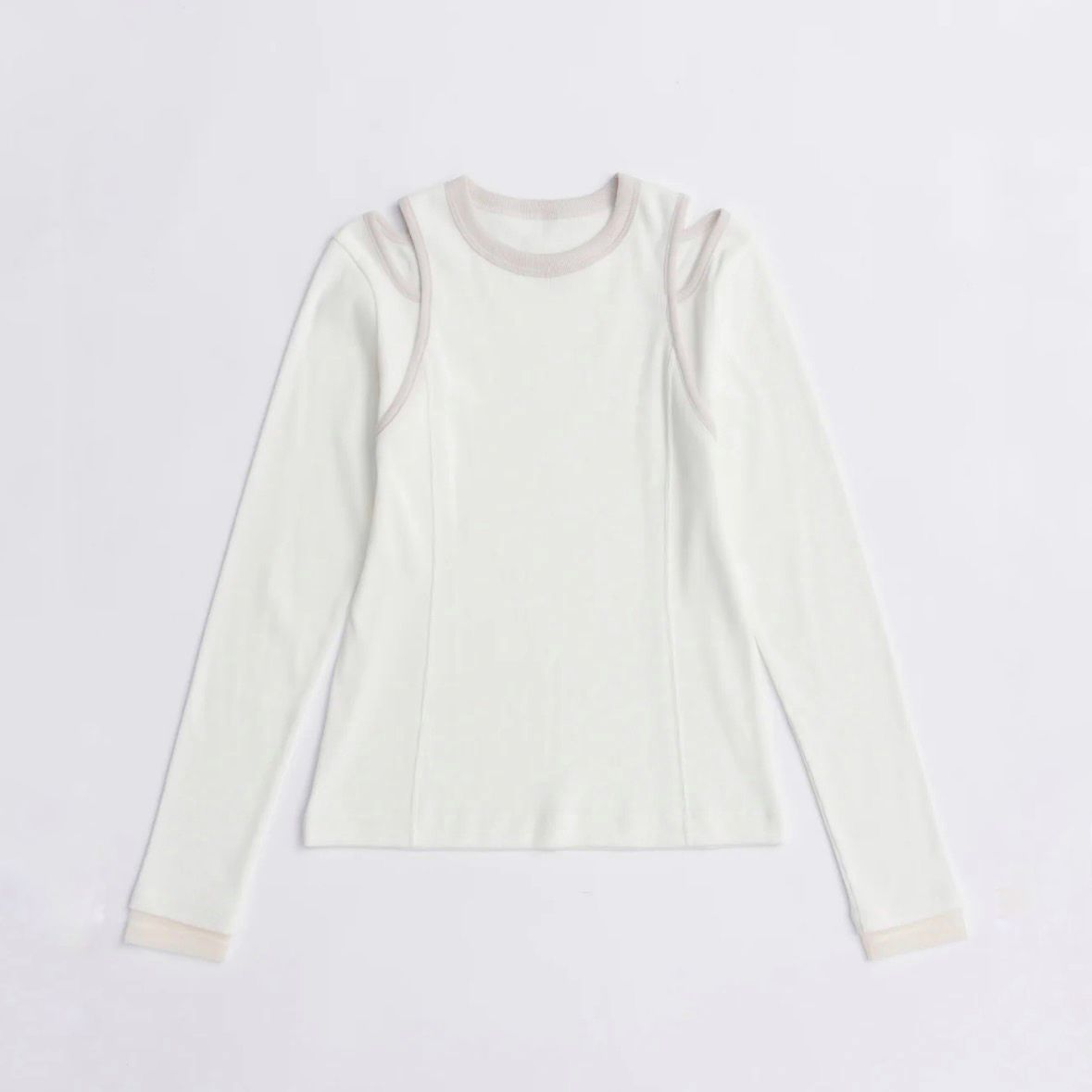 【残り一点】Shoulder Slit Rib Top
