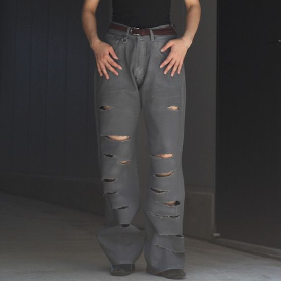 SOSHIOTSUKI - 【残り一点】Front Lowrized Flare Denim(RUBBER