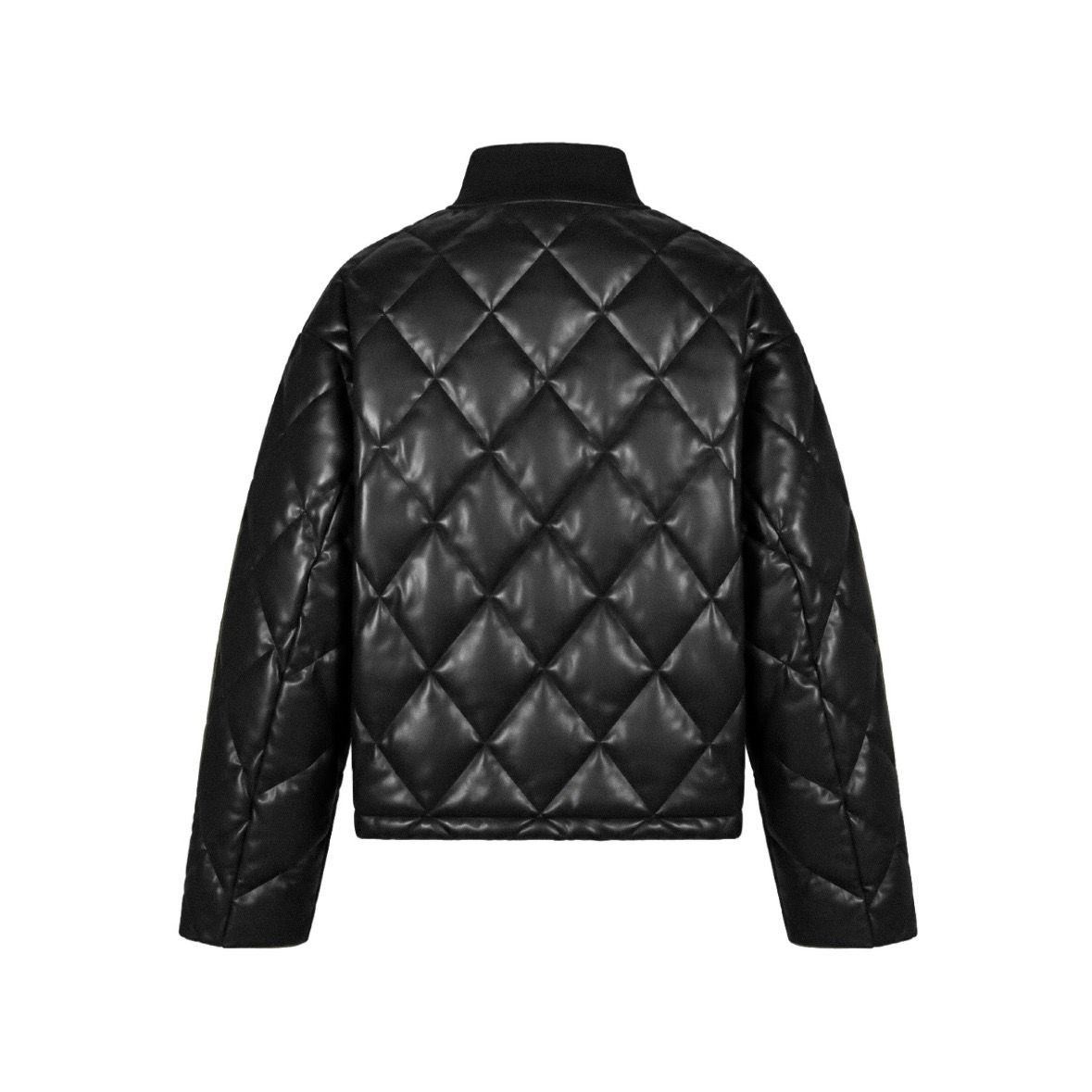 【残り一点】Faux Leather Quilting Down Jacket