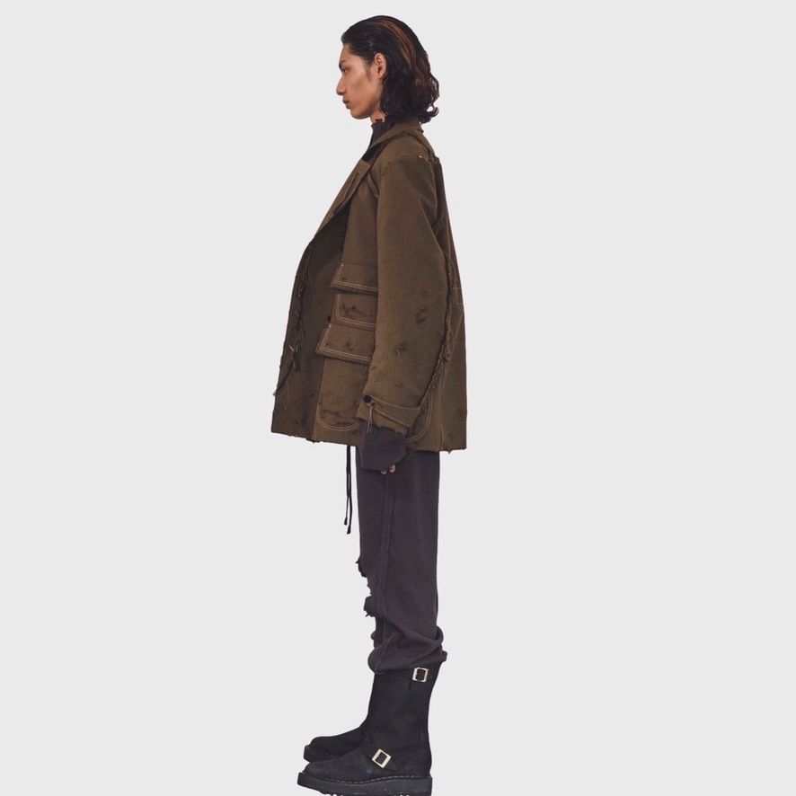 【残り一点】Slash Seam Hunting Tailored Jacket With Damaged(70'S VINTAGE FRENCH ARMY)