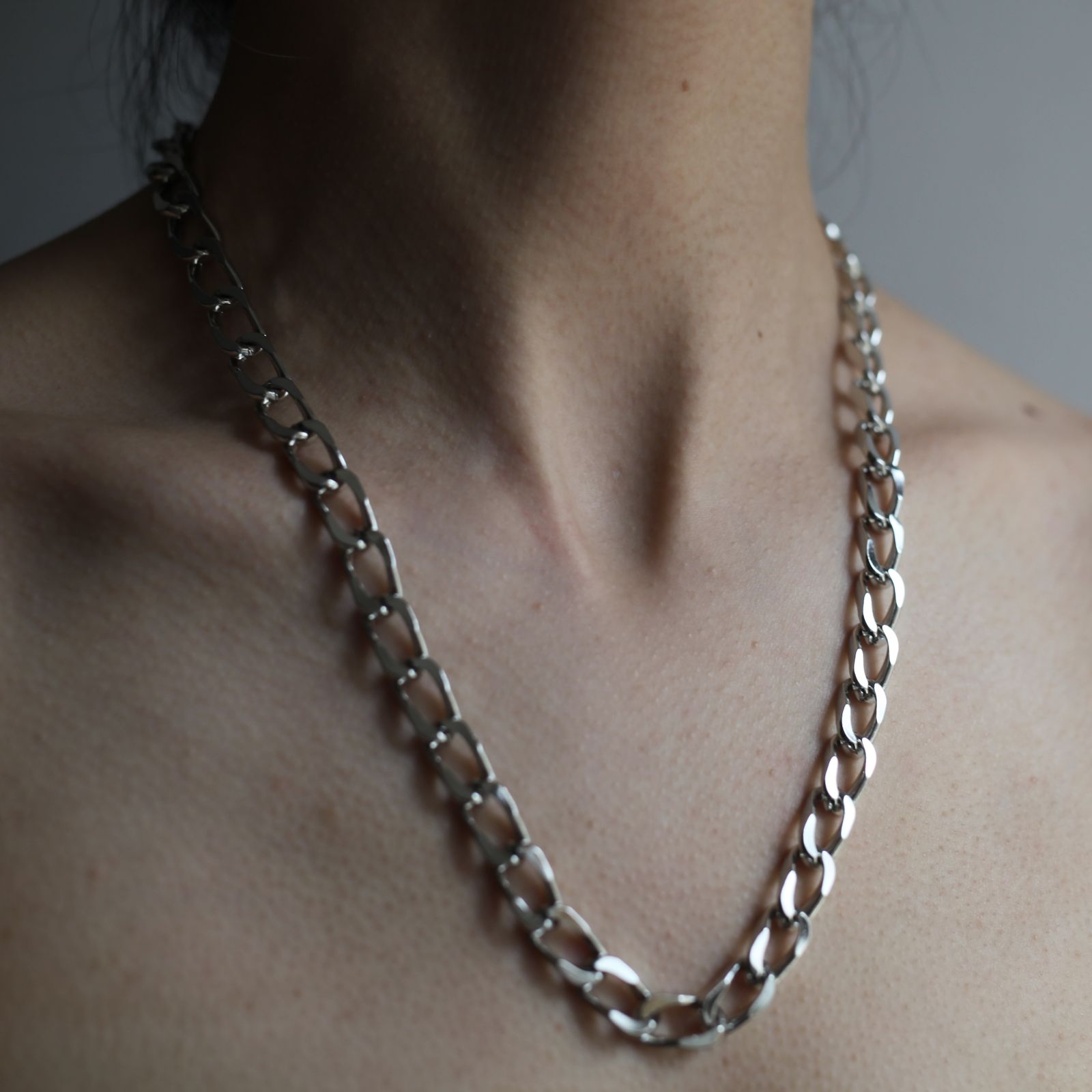 【残りわずか】Curb Chain Neckless(SILVER)