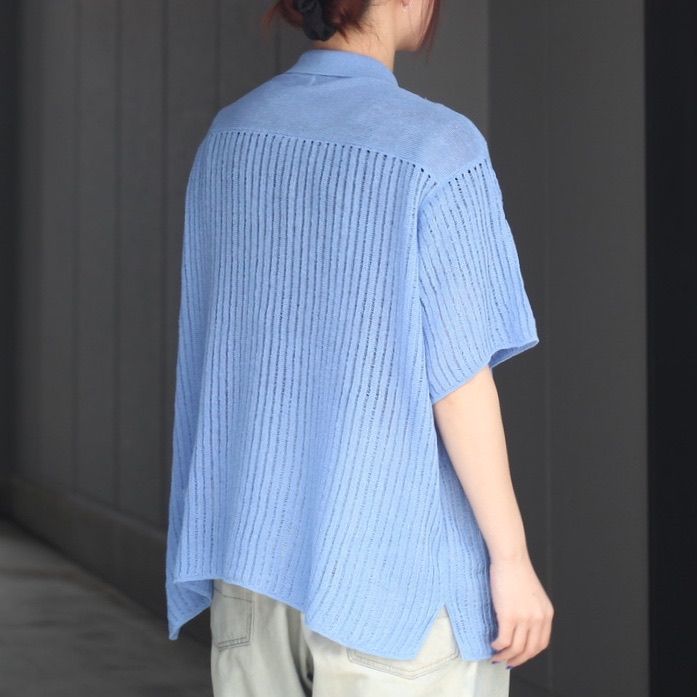 【残り一点】Rib Knit Sheer Shirt