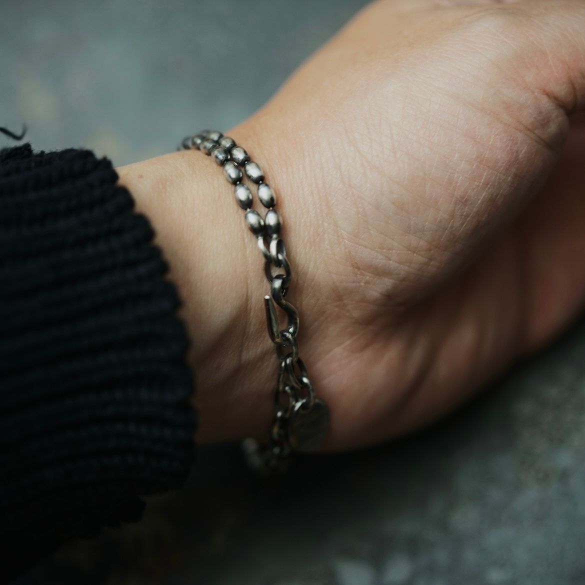 【お取り寄せ注文可能】Narrow Oval Bowl Chain W Bracelet