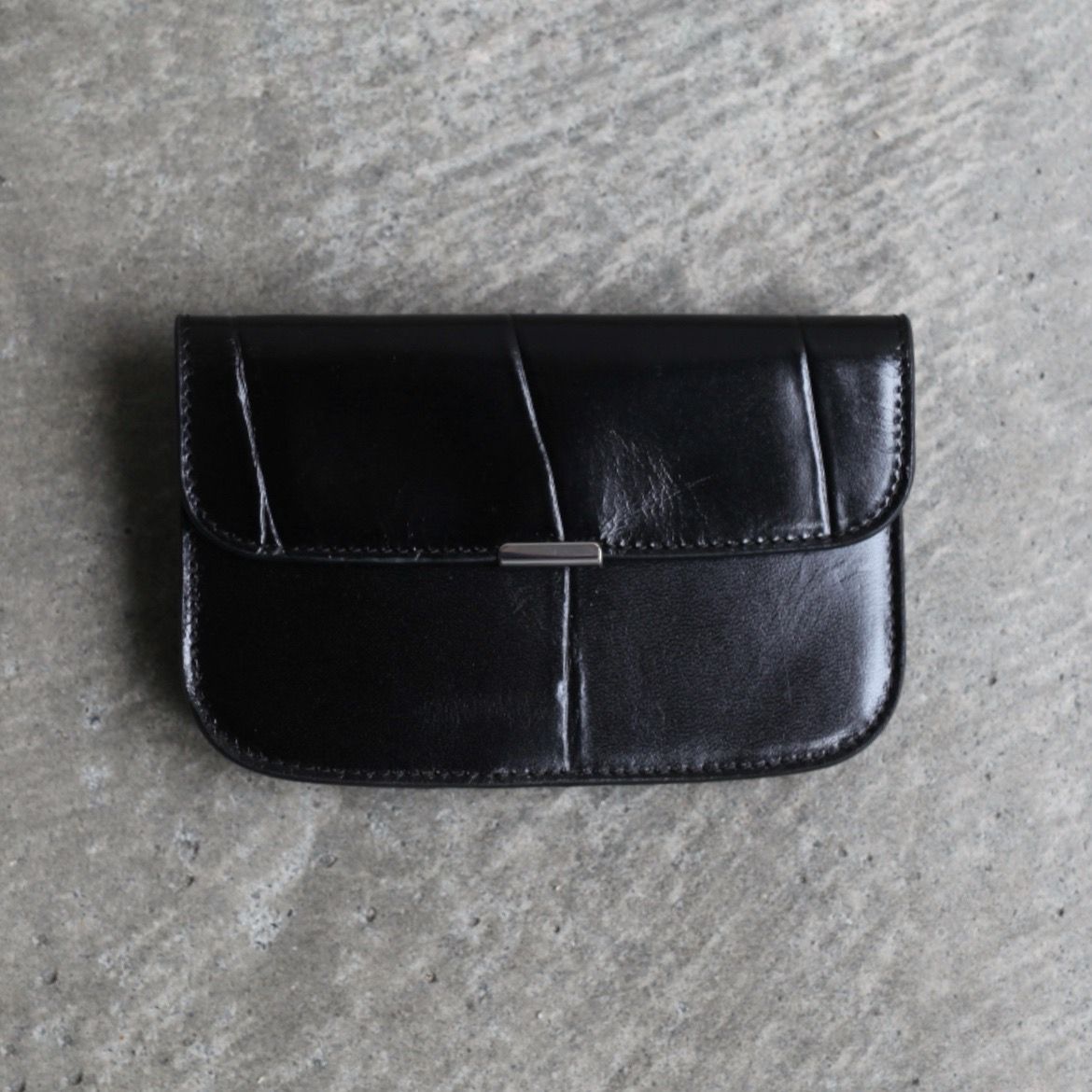 【残り一点】Soft Tab Card Holder Coin Purse(CROCO EMBOSSED)