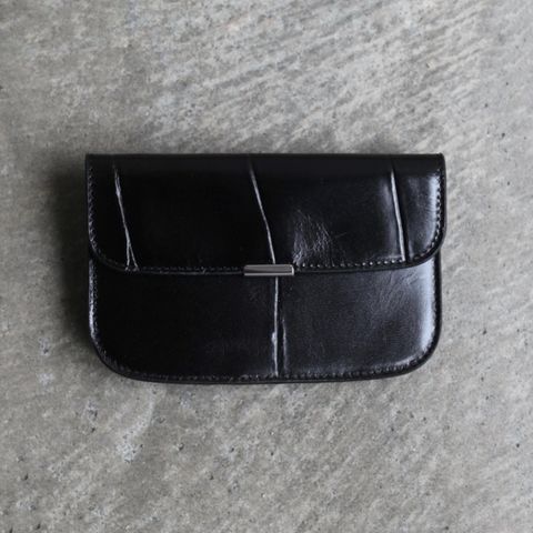 【再販売通知受付可能】Soft Tab Card Holder Coin Purse(CROCO EMBOSSED)