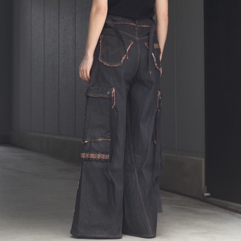 【残りわずか】Slash Seam Twist Cargo Jeans(PERSIMMON TANGY DYED)