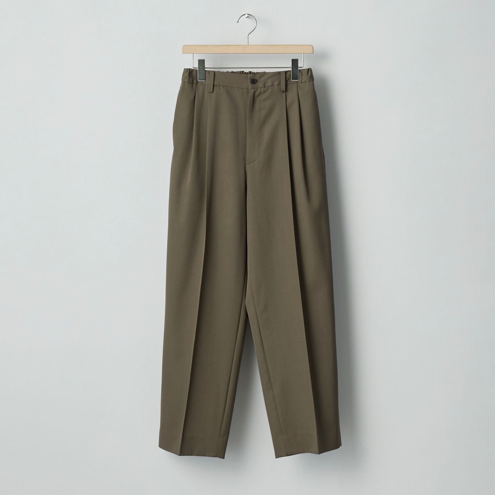 ssstein-シュタインのワイドシルエットのツータックトラウザーズ ssstein / シュタイン】LONG WIDE TROUSERS - DARK CHARCOAL