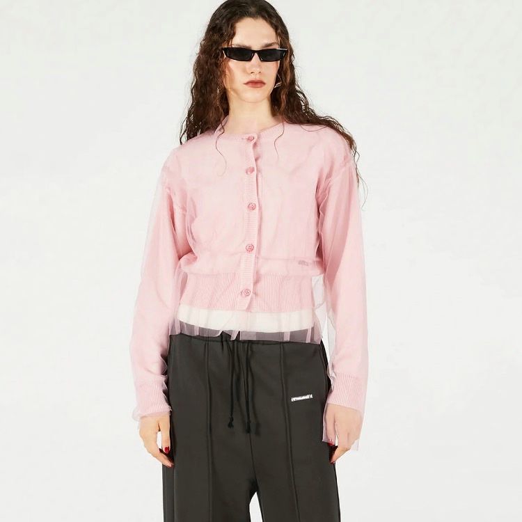 【残り一点】Reversible Tulle Knit Cardigan