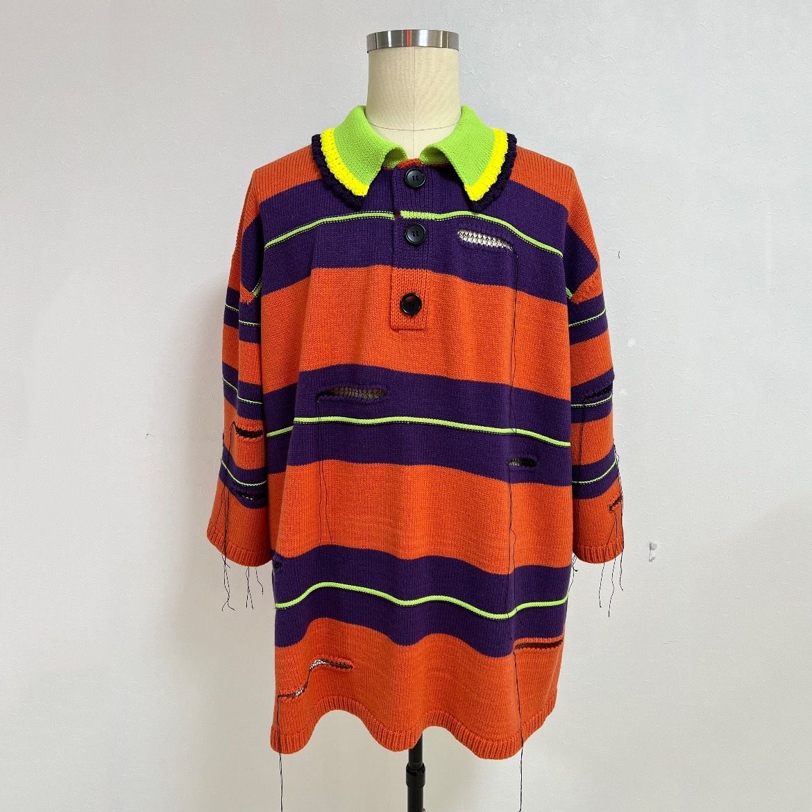 KIDILL - 【残り一点】Oversized Border Polo Knit(Collaboration with 