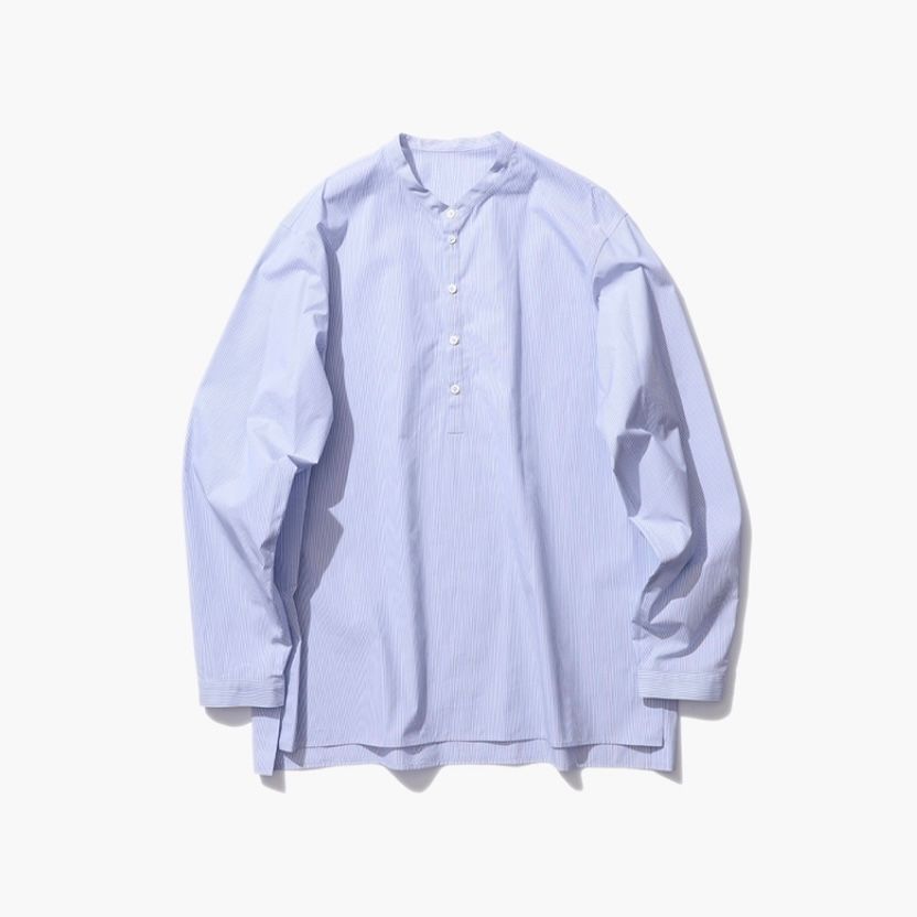 ATON - 【残り一点】Giza Stripe Band Collar Shirt | ACRMTSM ONLINE