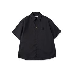 【残り一点】High Count Broadcloth Embroidery Patch Short Sleeve Shirt