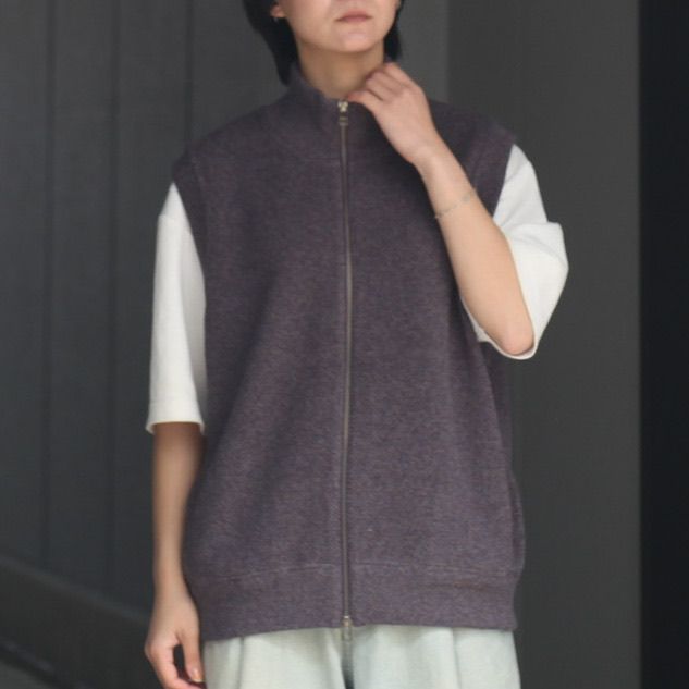 【残り一点】Moss Stitch Zip Vest
