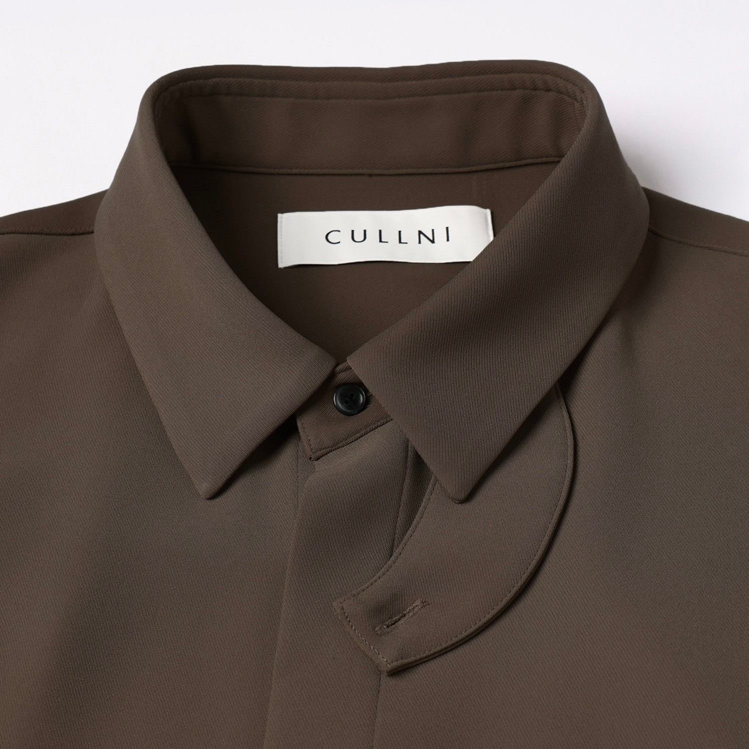 【残り一点】Double Cloth Twill Front Fly Chin Tab Shirt