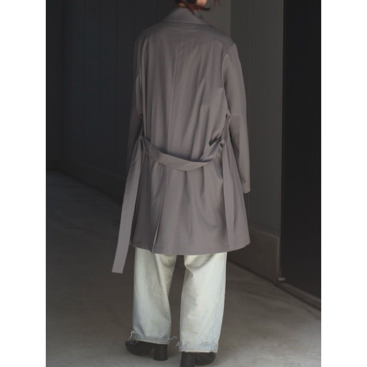YOKE OVERSIZED DOUBLE BREASTED COAT ヨーク YOKE / ヨーク | OVERSIZED DOUBLE BREASTE HALF COAT - Gray