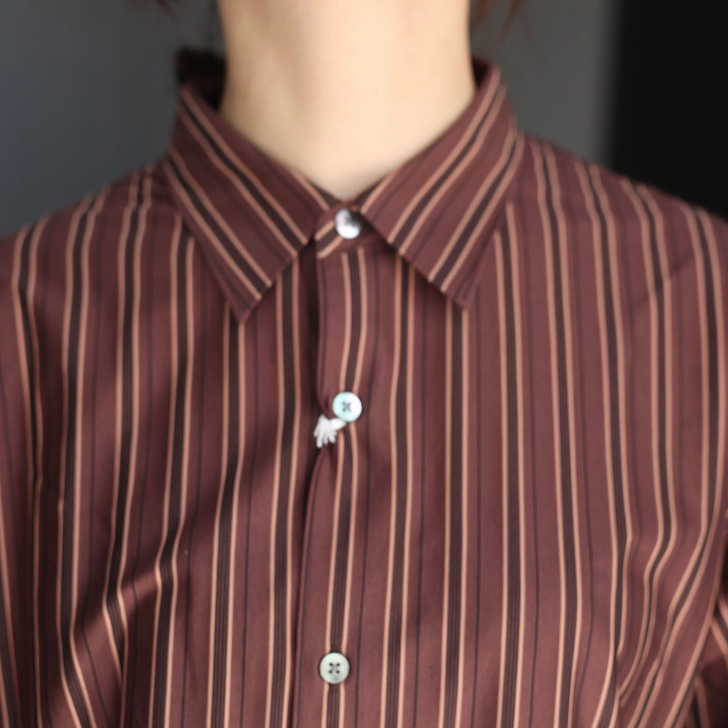 KANEMASA PHIL. - 【残り一点】46G Atmosphere Stripe Shirt KANEMASA PHIL. - 【残り一点】46G Atmosphere Stripe Shirt