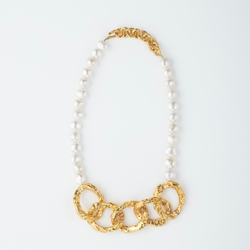 【お取り寄せ注文可能】Baroque Pearl Melted Chain Necklace