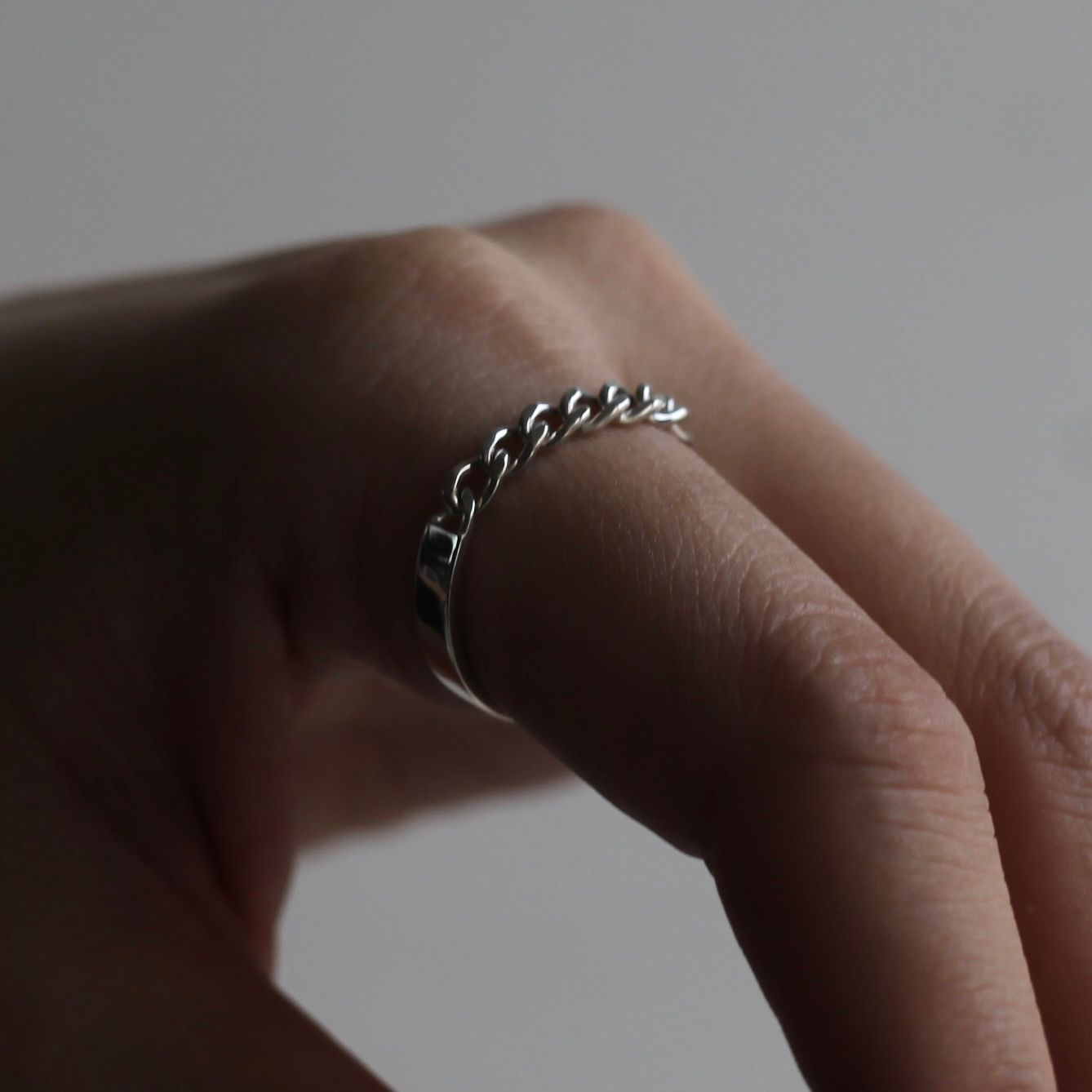 【残り一点】Curb Chain Narrow ID Ring(3.1mm)