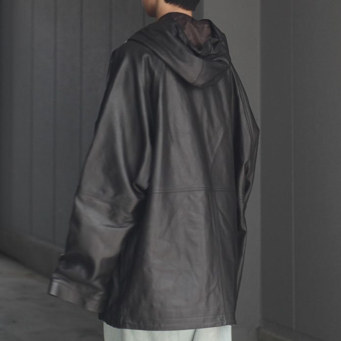 【残り一点】Lamb Nappa Leather Zipped Hooded Parka(RAUSU)
