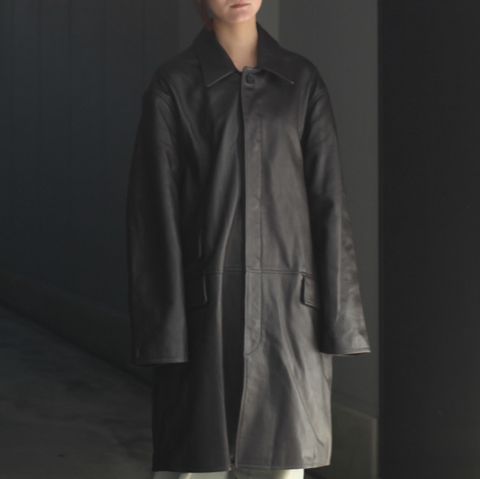 【残り一点】Leather Balmacaan Coat