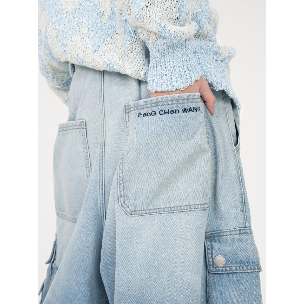【残り一点】Oversized Mid Length Denim Cargo Trouser