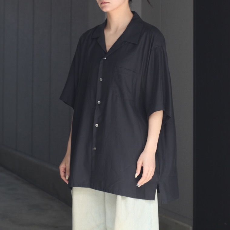 ssstein - 【再販売通知受付可能】Cupro Twill Oversized Open Collar