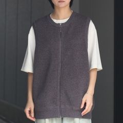 【残りわずか】Moss Stitch Zip Vest