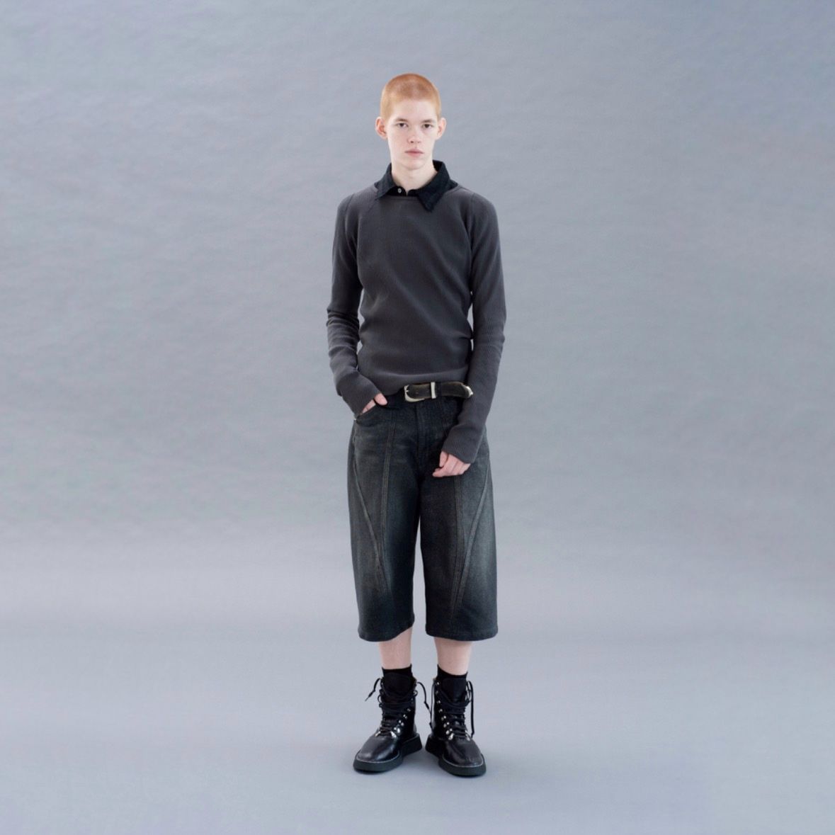 【残りわずか】Panelled Ribbed Long Sleeve T-shirt