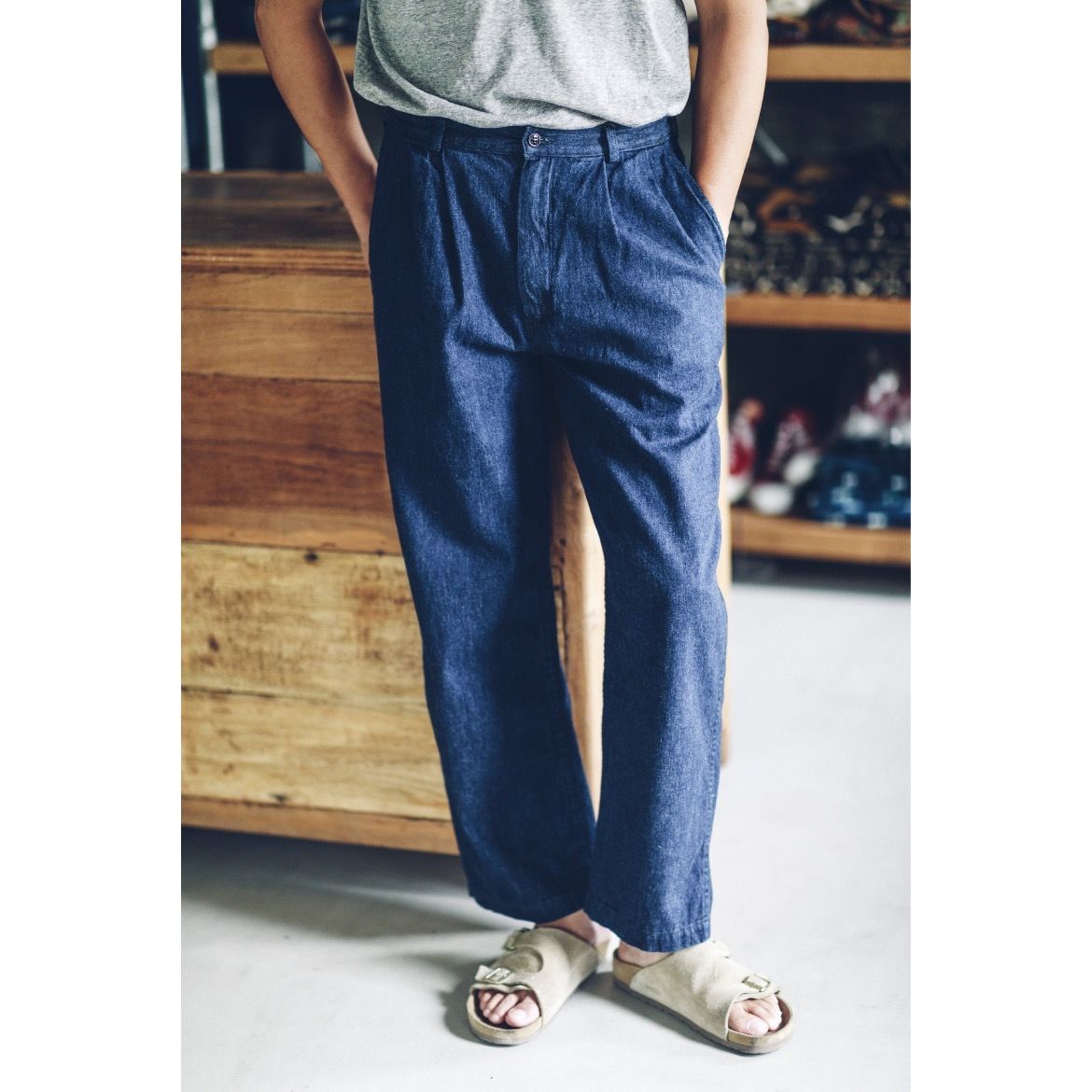 orSlow - 【残り一点】Two Tuck Denim Wide Trousers | ACRMTSM ONLINE STORE