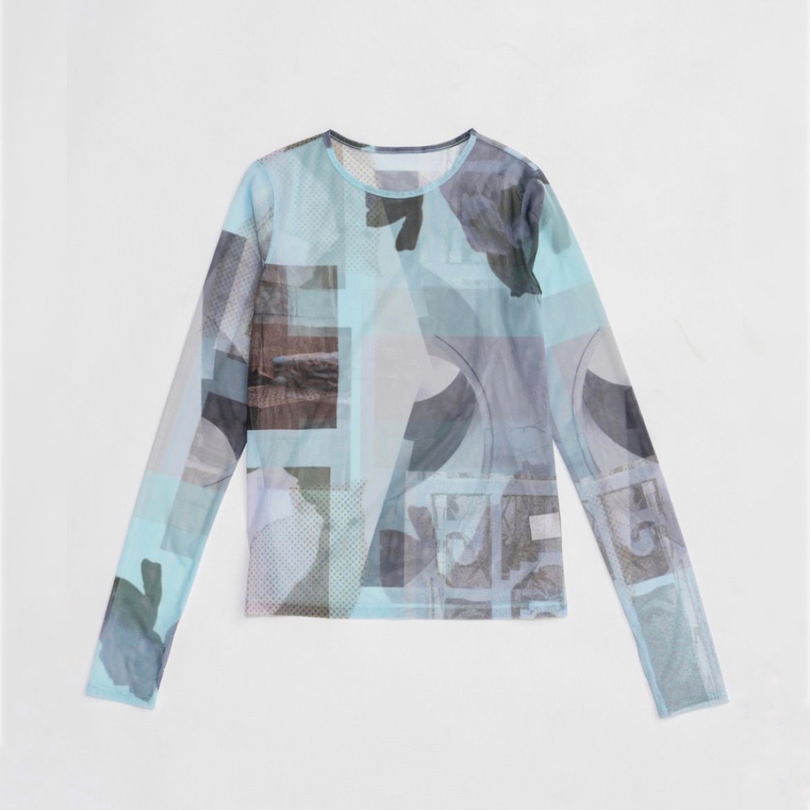 【残り一点】フォトコラージュメッシュトップス