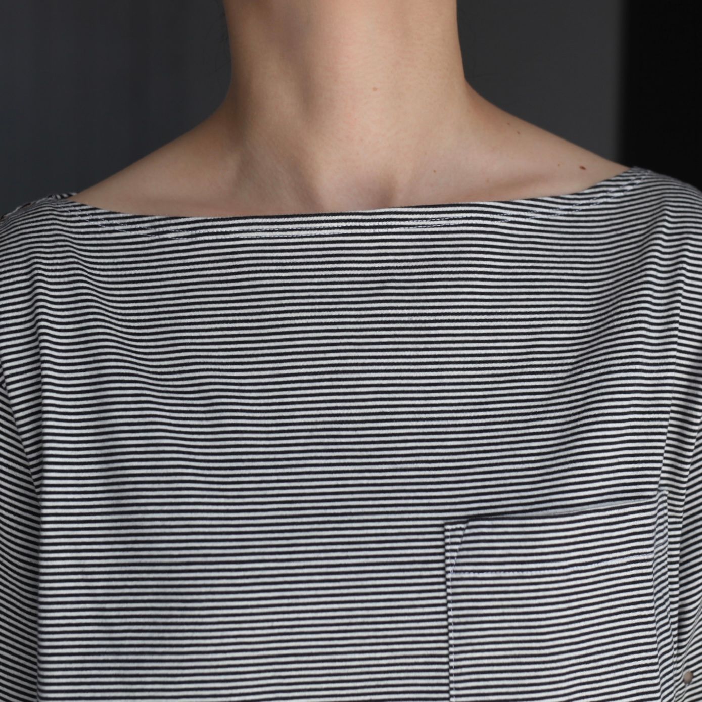 【残り一点】Destroyed Boat Neck Stripe Tee