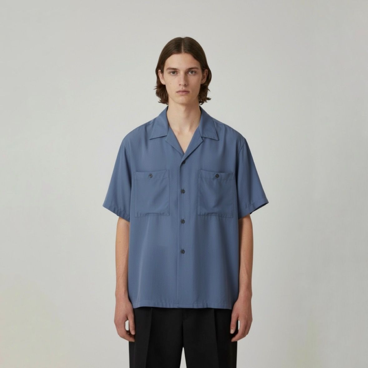 【残り一点】Cupro Open Collar Shirt
