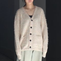 【残りわずか】Kid Mohair Knit V Neck Cardigan