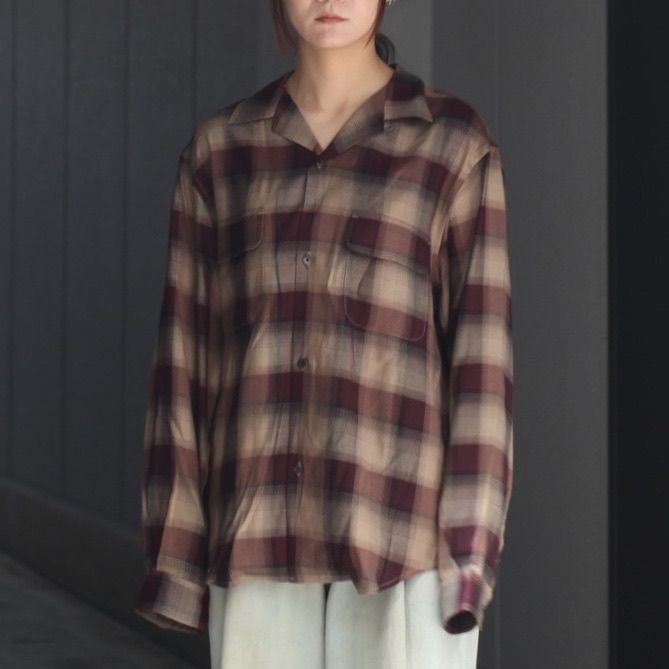 【残り一点】Plaid Open Collar Shirts