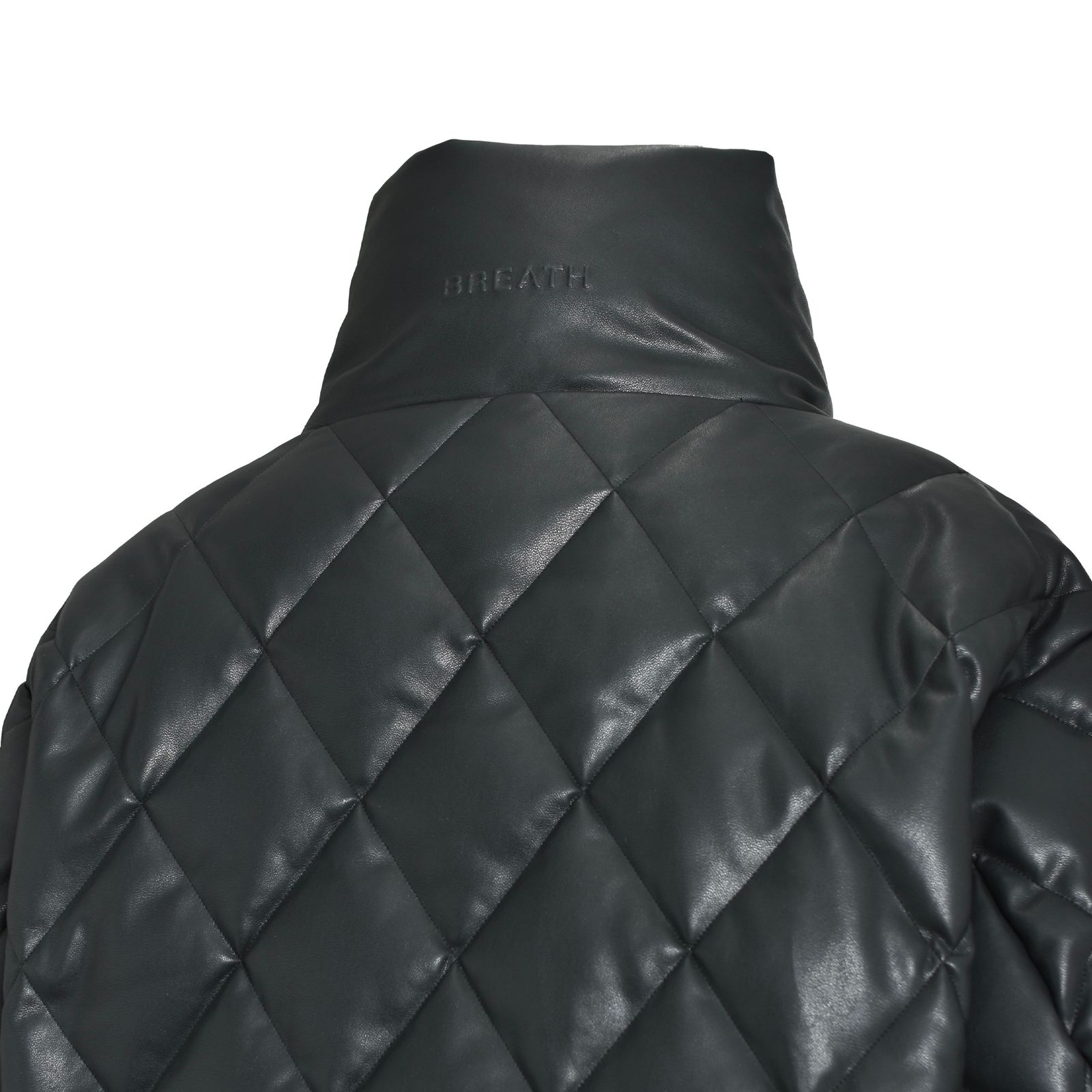【残り一点】Faux Leather Quilting Down Jacket