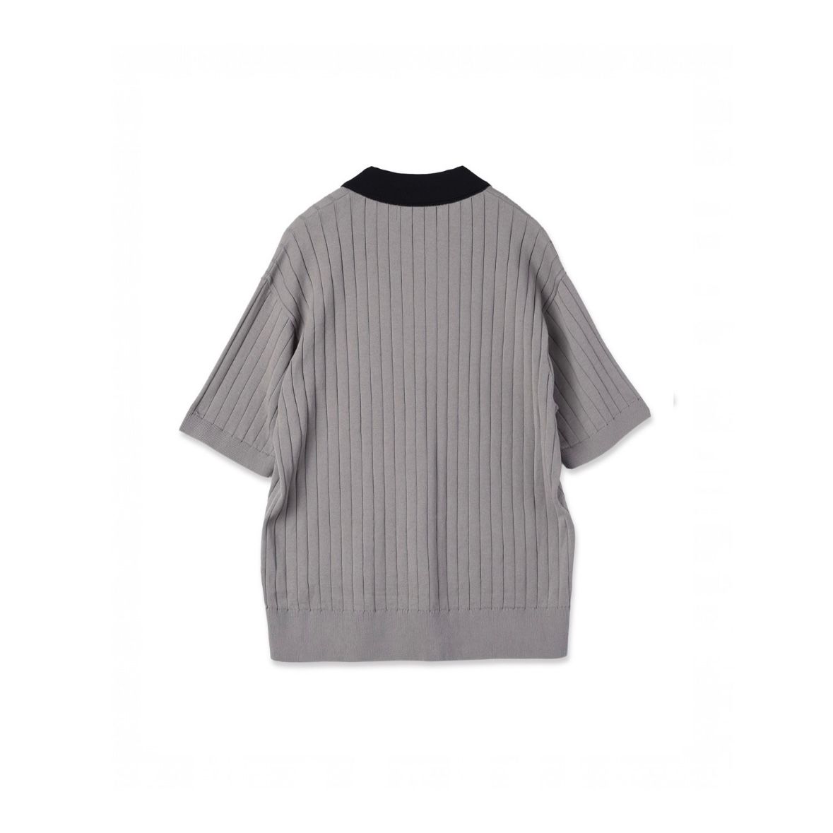 【残り一点】Wide Rib Skipper Collar Short Sleeve Knit