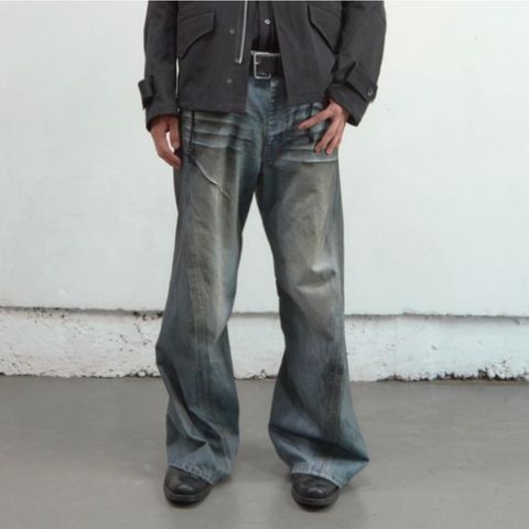 【残りわずか】3D Twisted Wide Leg Jeans