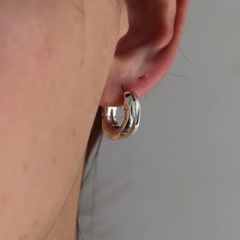 【残りわずか】Crockery Double Pierce 右耳用(SILVER)