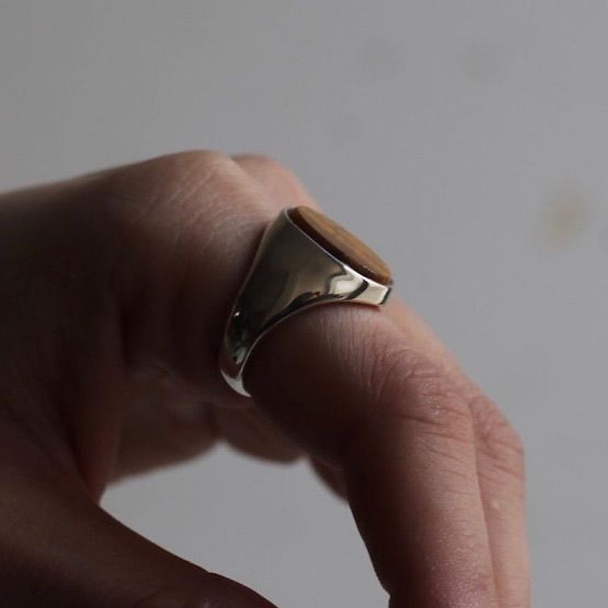 【残り一点】Signet Oval Ring L(TIGER EYE)